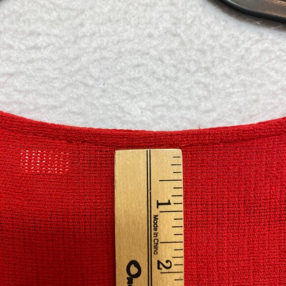 Saiph Linen Top Womens 3X Red Dolman Sleeves Shirt - Picture 10 of 10